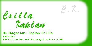 csilla kaplan business card